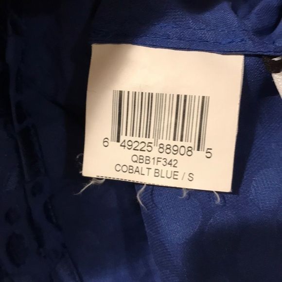 BCBGMAXAZRIA Royal Blue Burnout Blouse - Picture 8 of 9